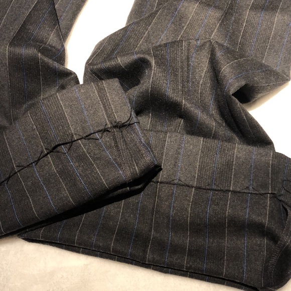 Club Monaco grey pants with beige and blue pinstripe. Size 0. - Picture 7 of 8